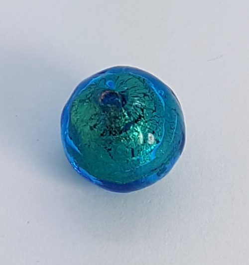 Blue-green Murano glass bead for handmade jewels