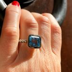 Anello topazio azzurro
