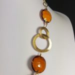 sterling silver handmade necklace with murano glass orange