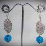 Oval Sun Earrings with Murano Glass