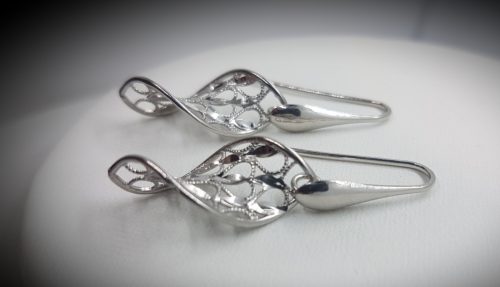 Helix (Small)- Rhodium Sterling Silver Earrings