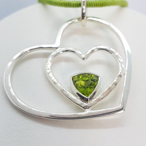 Heart Pendant with peridot