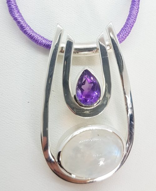 Moonstone and Amethyst Pendant