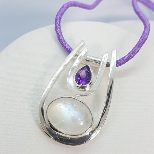 Moonstone and Amethyst Pendant