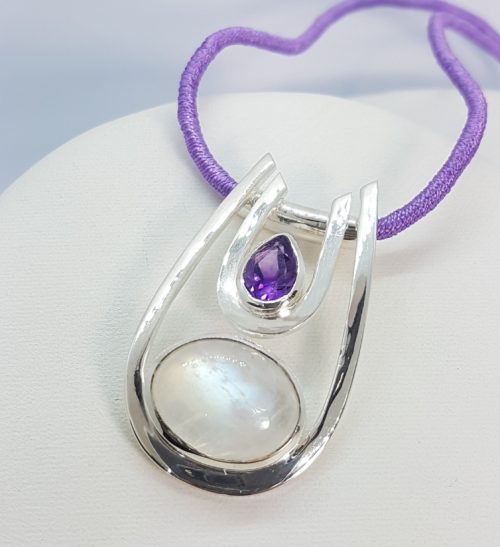 Moonstone and Amethyst Pendant