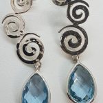 Long earrings topaz