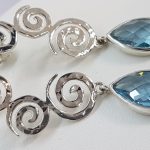 Long earrings topaz
