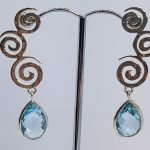 Long earrings topaz