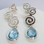 Long earrings topaz