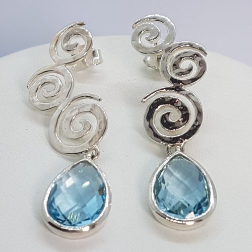 Sterling Silver Earrings with Natural Stones