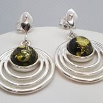Earrings with Green Amber