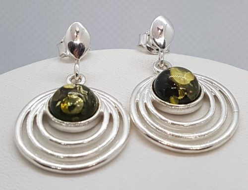 Earrings with Green Amber