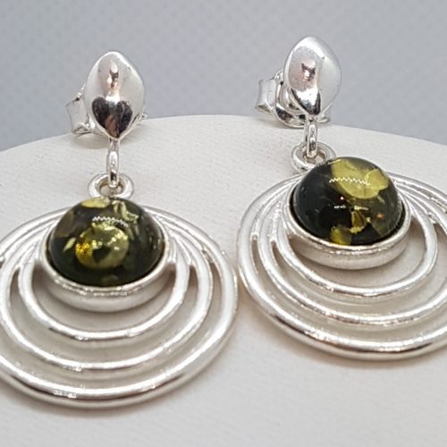  Earrings with Green Amber