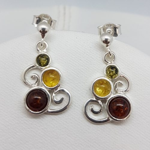 orecchini in ambra e argento