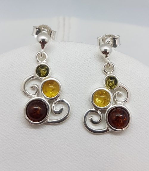 orecchini in ambra e argento