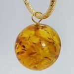 Gold plated Sterling Silver Earrings with Natural Amber