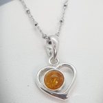 Sterling Silver Pendant with natural Amber