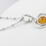 Sterling Silver Pendant with natural Amber