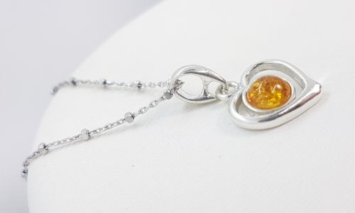 Sterling Silver Pendant with natural Amber