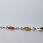Sterling Silver Bracelet with multicolour Amber