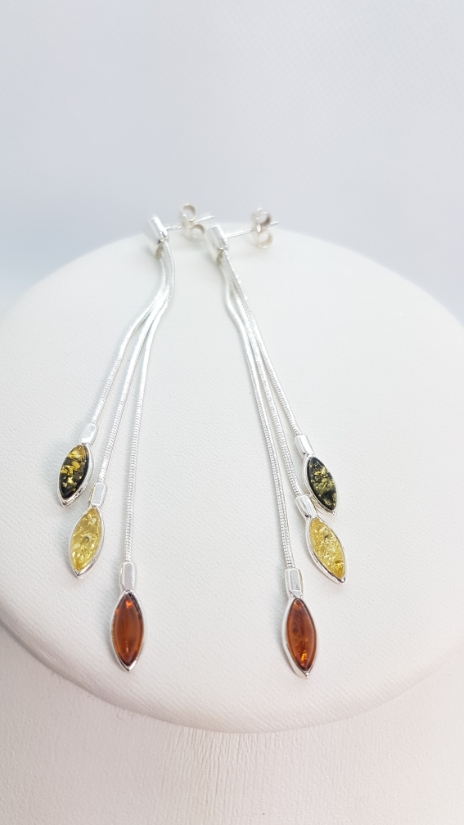 orecchini in ambra e argento