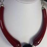 sterling silver necklace with murano glass