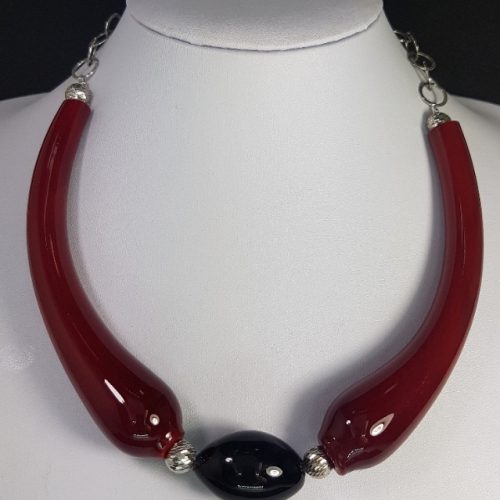 handmade necklace with murano glass 