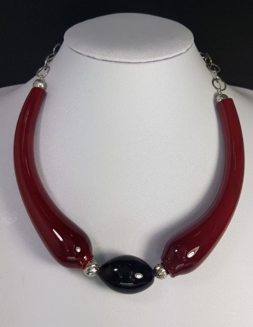 handmade necklace with murano glass