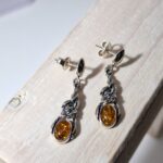 Sterling silver earrings and Amber