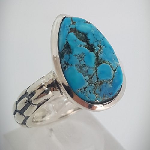  Sterling Silver Ring with Natural Turquoise