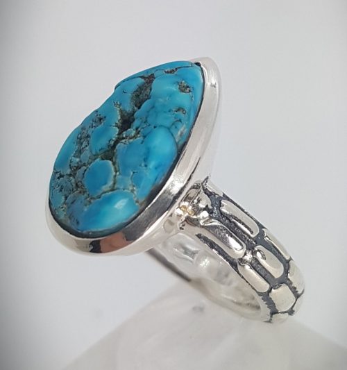 Sterling Silver Ring with Natural Turquoise