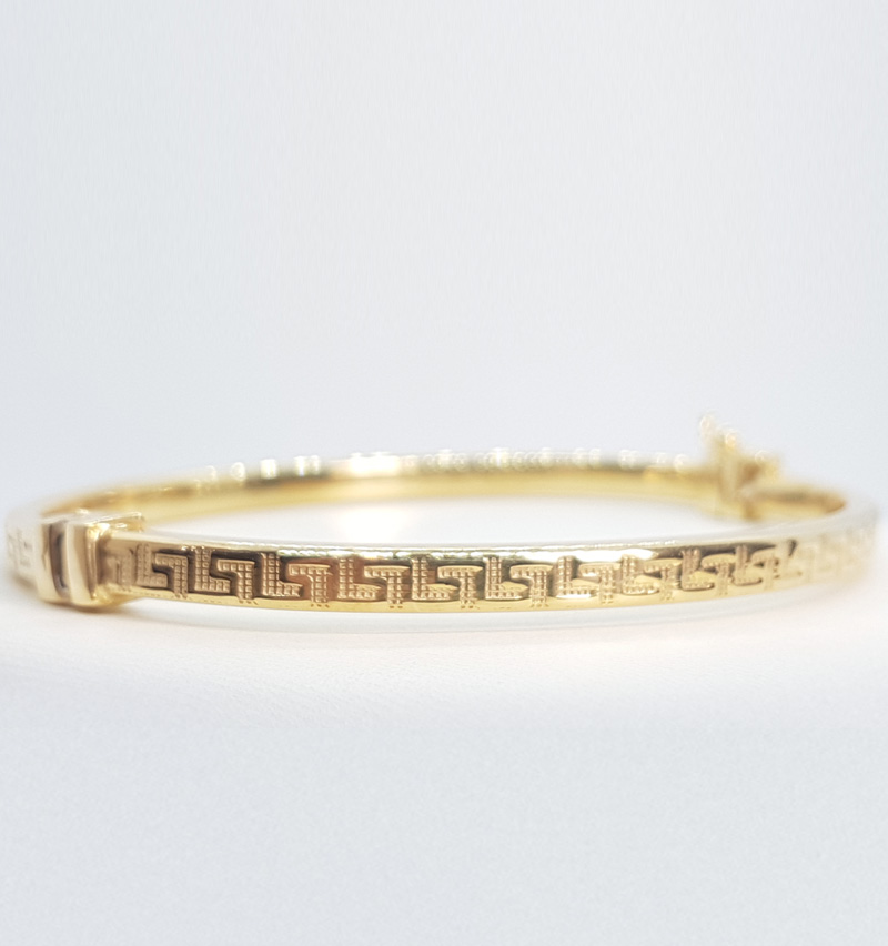 Bracciale Rigido Con Mini Croci E Zirconi – Argento 925 Dorato – In Scatola Regalo