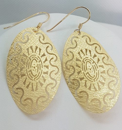 Sole Ovale – Orecchini in Argento dorato