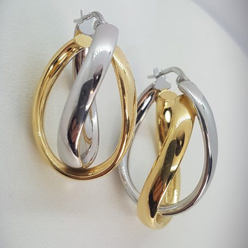 Oval Double Hoops