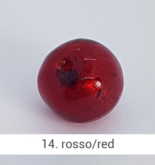 Perlina in vetro di Murano di colore Rosso gioielli fatti a mano - Gioieselli, Siena