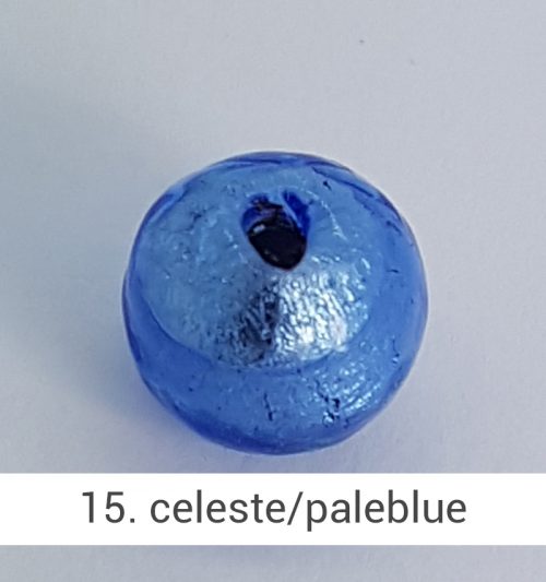 Perlina in vetro di Murano di colore Celeste gioielli fatti a mano - Gioieselli, Siena