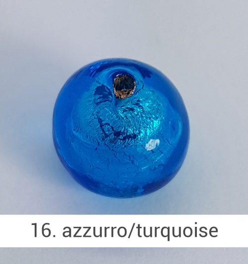 Perlina in vetro di Murano di colore Azzurro gioielli fatti a mano - Gioieselli, Siena