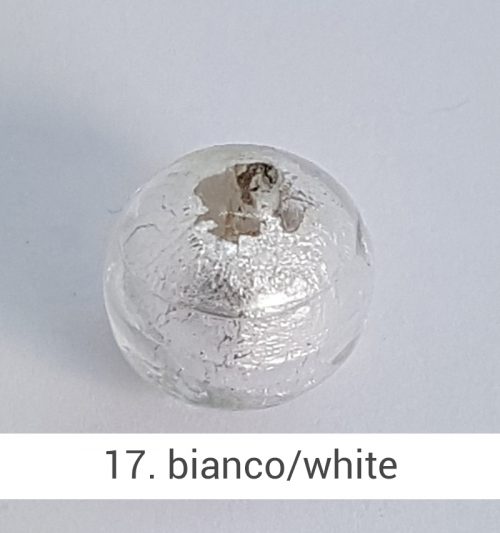 Perlina in vetro di Murano di colore Bianco gioielli fatti a mano - Gioieselli, Siena