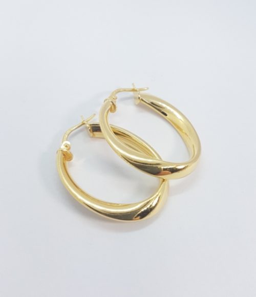 Silver Oval Hoops