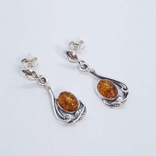 Earrings with Amber