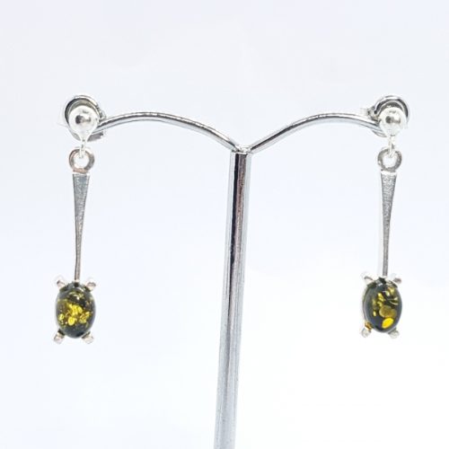  Sterling Silver Earrings with Amber