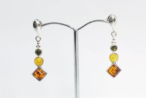 Earrings with multicolour Amber