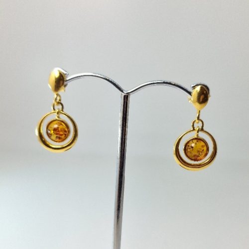 Amber earring and silver