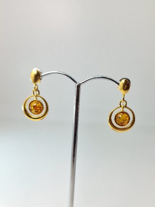 Amber earring and silver
