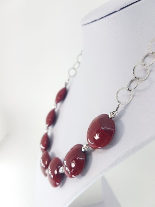 Collana con Vetro di Murano e Argento fatta a mano