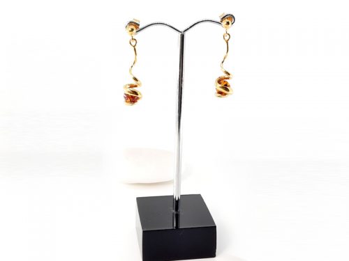 Amber earrings and sterling silver