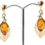 Amber earrings and silver