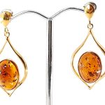 Amber earrings with Silver