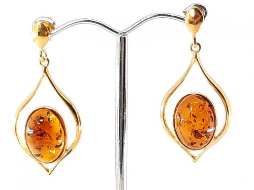 Amber earrings with Silver