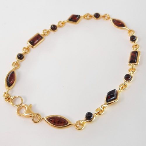 Bracelet with amber and silver